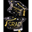 Picture of 31" CONGRATS GRAD HAT - BLACK / WHITE GOLD