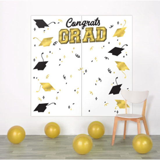 Picture of DECOR - Grad Backdrop, Black Silver Gold