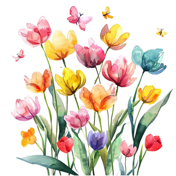 Picture of FLORAL LUNCHEON NAPKINS - SPRING BOUQUET