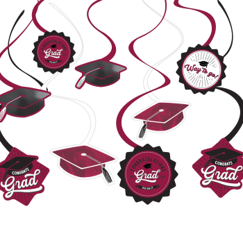 Picture of DECOR - School Spirit Swirl Decorations - Maroon