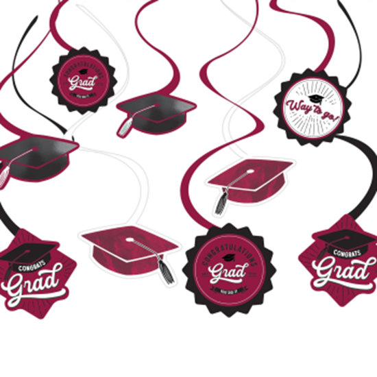 Picture of DECOR - School Spirit Swirl Decorations - Maroon
