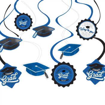 Picture of DECOR - School Spirit Swirl Decorations - Blue