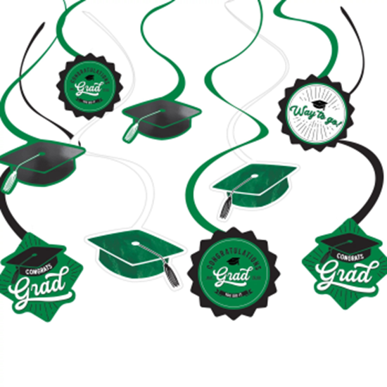 Picture of DECOR - School Spirit Swirl Decorations - Green