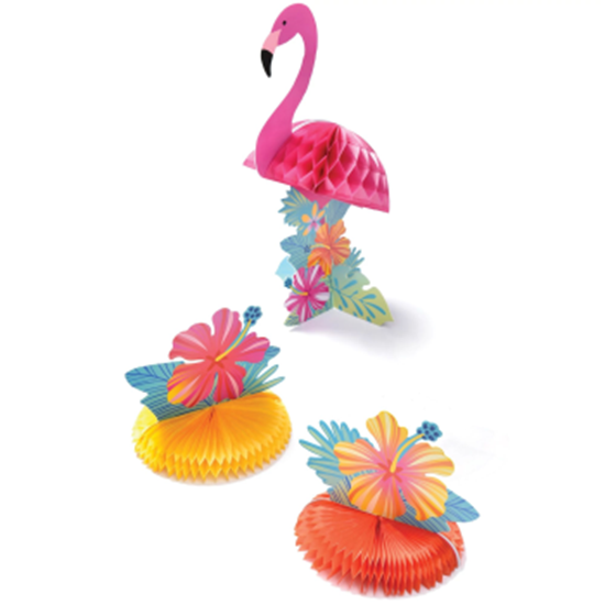 Image sur DECOR - Summer Dreams Flamingo Honeycomb Centerpiece