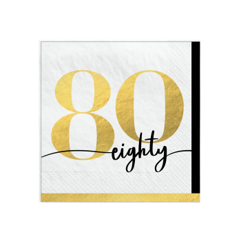 Image de TABLEWARE - Party of The Ages Beverage Napkins - 80th