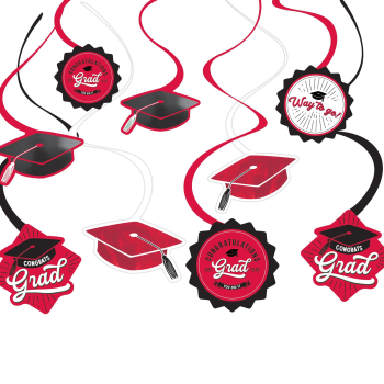 Picture of DECOR - School Spirit Swirl Decorations - Red