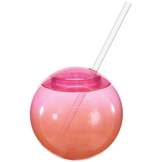 Image sur TABLEWARE - Novelty Ball Cup w/ Straw - Orange Ombre