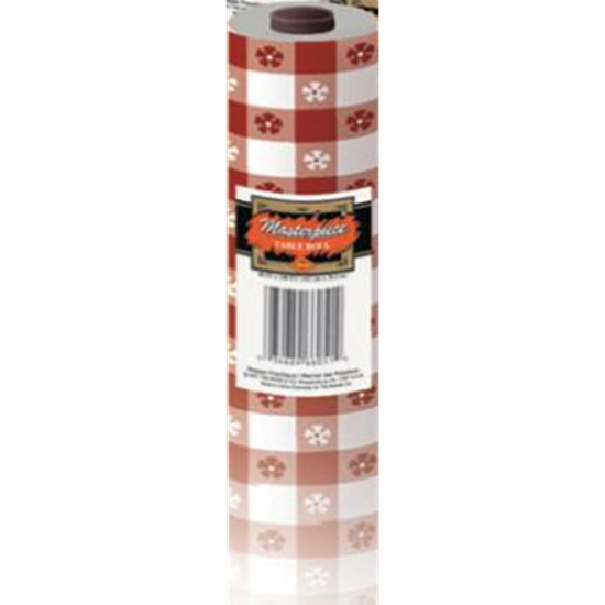 Image sur RED GINGHAM PLASTIC TABLEROLL 40"X100' 