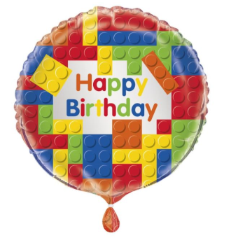 Image de 18" FOIL - BUILDING BLOCKS BIRTHDAY 