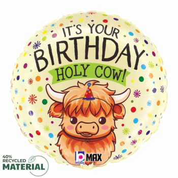 Image de 18" FOIL - HIGHLAND COW HAPPY BIRTHDAY