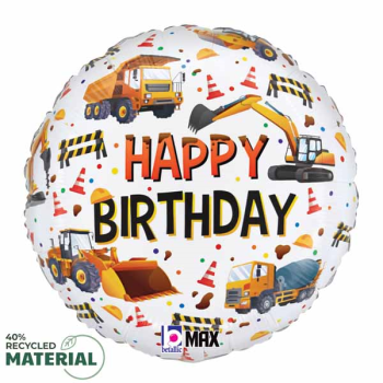 Image de 18" FOIL - CONSTRUCTION HAPPY BIRTHDAY