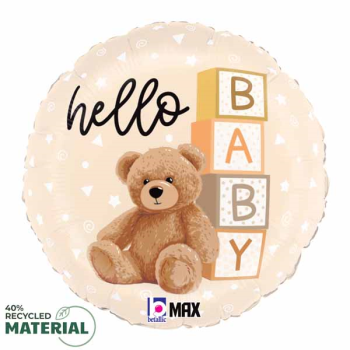 Image de 18" FOIL - HELLO BABY TEDDY BEAR