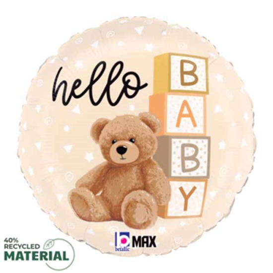 Image sur 18" FOIL - HELLO BABY TEDDY BEAR