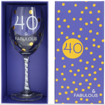 Picture of 40th - 16oz CRYSTAL WINE GLASS