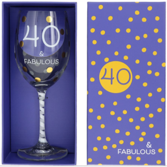 Picture of 40th - 16oz CRYSTAL WINE GLASS