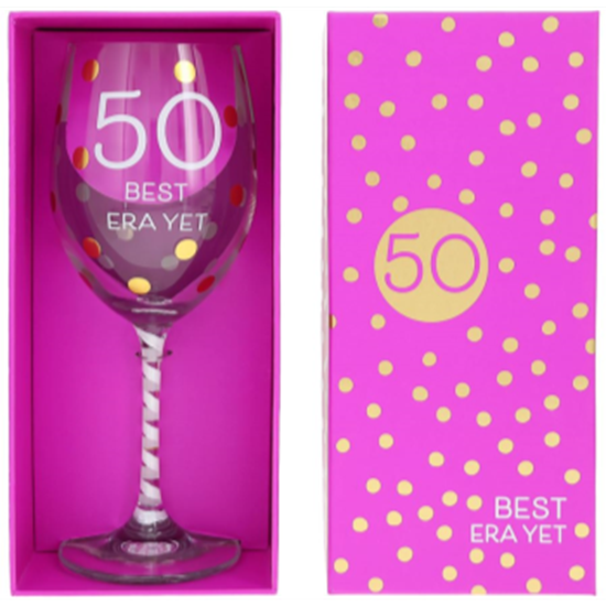 Picture of 50th - 16oz CRYSTAL WINE GLASS