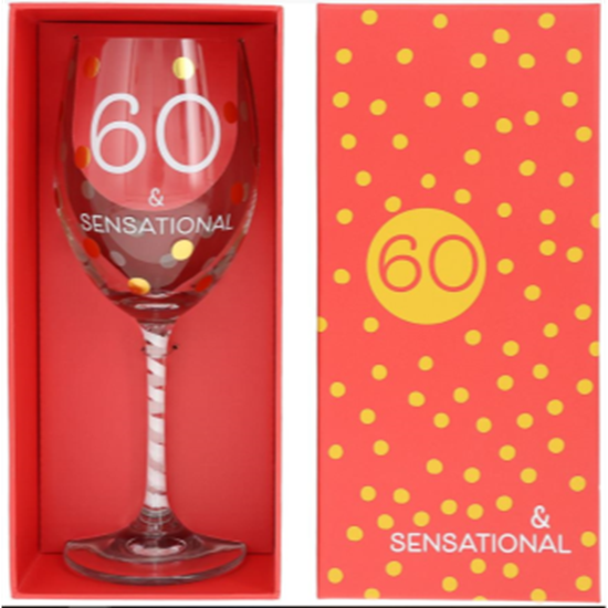 Picture of 60th - 16oz CRYSTAL WINE GLASS