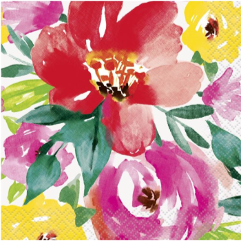 Picture of TABLEWARE - BRUSHED FLORAL BEVERAGE NAPKINS