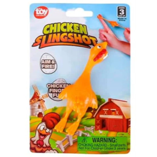 Picture of FAVOUR - RUBBER CHICKEN SLINGSHOT TOY