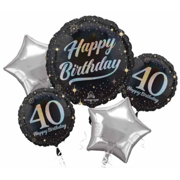 Image de 18" FOIL - SPARKLING 40th BIRTHDAY BOUQUET