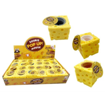 Picture of FAVOUR - SQUISHY POP OUT MOUSE IN CHEESE CUBE