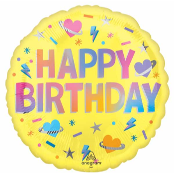 Image de 18" FOIL - SOLAR FLARE YELLOW BIRTHDAY
