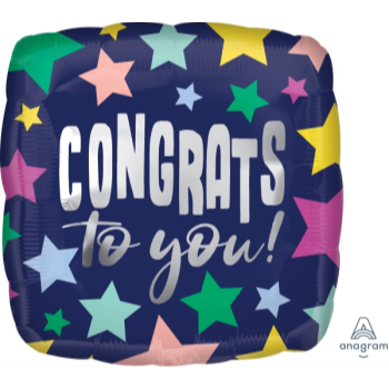 Picture of 18" FOIL - CONGRATS STARS NAVY 