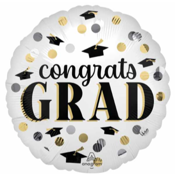 Picture of 18'' FOIL - DOTS CONGRATS GRAD
