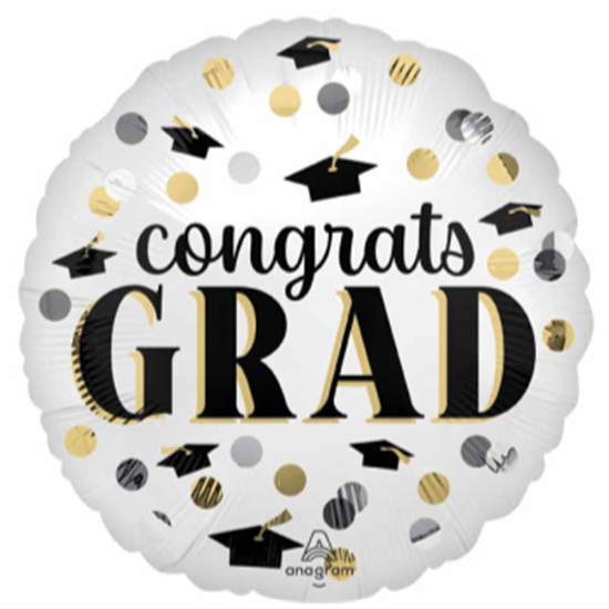 Picture of 18'' FOIL - DOTS CONGRATS GRAD