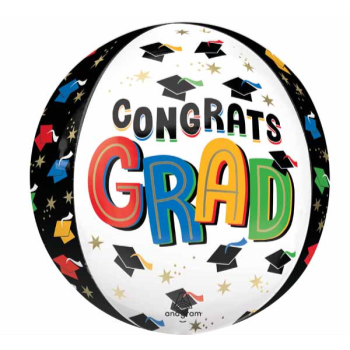 Picture of 16'' FOIL - BRIGHT CONGRATS GRAD ORBZ