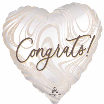 Image de 28" FOIL - MARBLE HEART CONGRATS