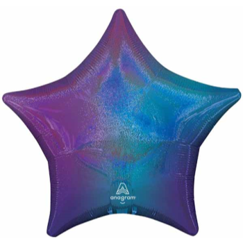 Picture of 18" FOIL - BLUE AURA STARDUST HOLO STAR