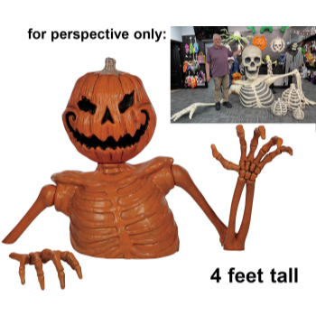 Picture of 4' OVERSIZED PUMPKIN SKELETON GROUNDBREAKER