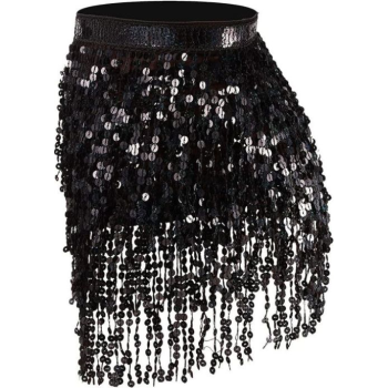 Picture of FRINGE WRAP SKIRT - BLACK L/XL