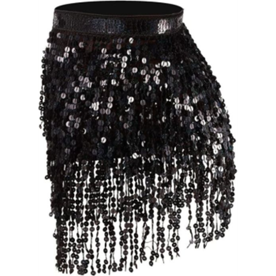 Picture of FRINGE WRAP SKIRT - BLACK L/XL