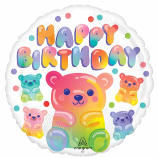 Image sur 18" FOIL - GUMMY BEAR HBD