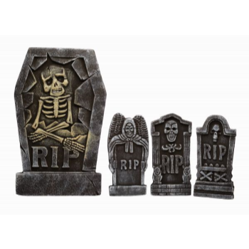 Picture of DECOR - 4PK TOMBSTONE SET STONE ASST SIZES