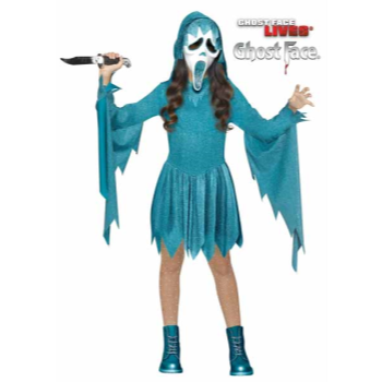 Image de GHOST FACE TEAL DRESS COSTUME - KIDS XL