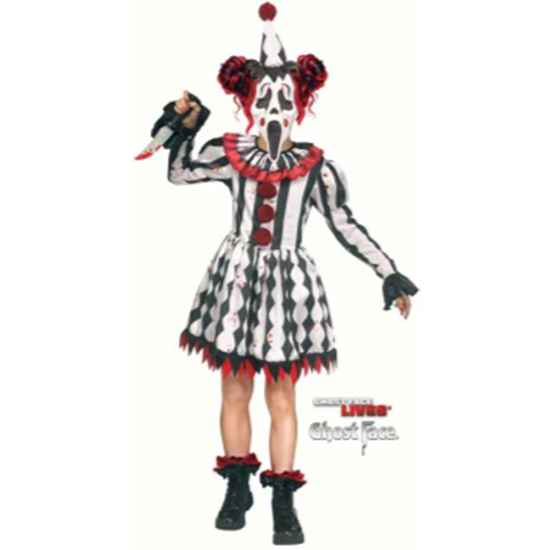 Image sur GHOST FACE HARLEQUIN CLOWN COSTUME - KIDS MEDIUM