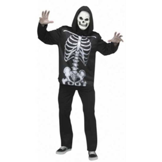 Picture of SKELETON SHIRT AND MASK SET  - ADULT COUPLE STD