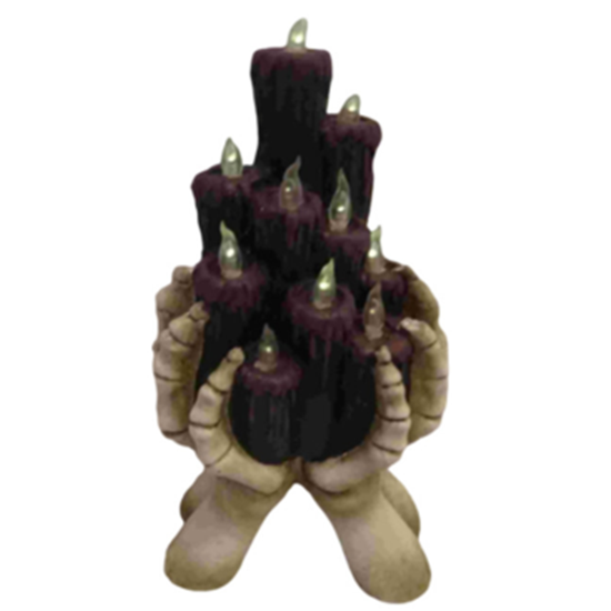 Picture of HANDS HOLDING LIGHT UP CANDLE CLUSTER 