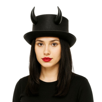 Picture of HAT - Black Devil Horn Hat