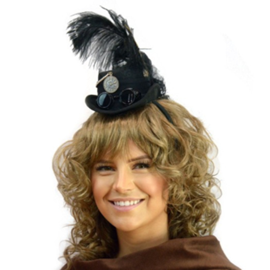 Picture of STEAMPUNK - Black Mini Steampunk Hat Headband