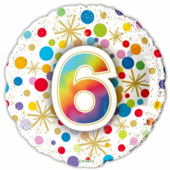 Image sur 18" FOIL - NUMBER BALLOONS "6"