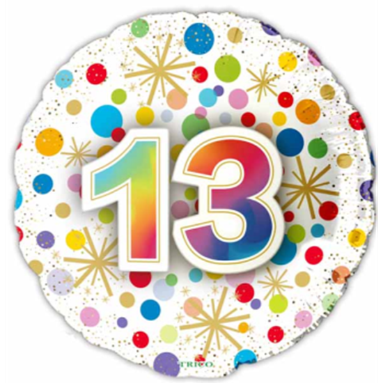 Image sur 18" FOIL - NUMBER BALLOONS "13"