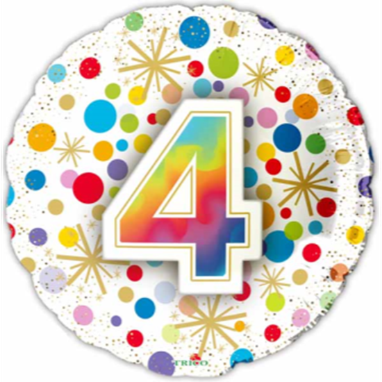 Image sur 18" FOIL - NUMBER BALLOONS "4"
