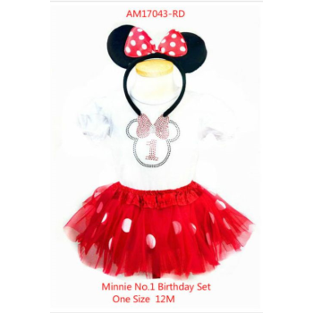 Picture of WEARABLE - Minnie Red 1st Birthday Shirt, Skirt and Headband XS